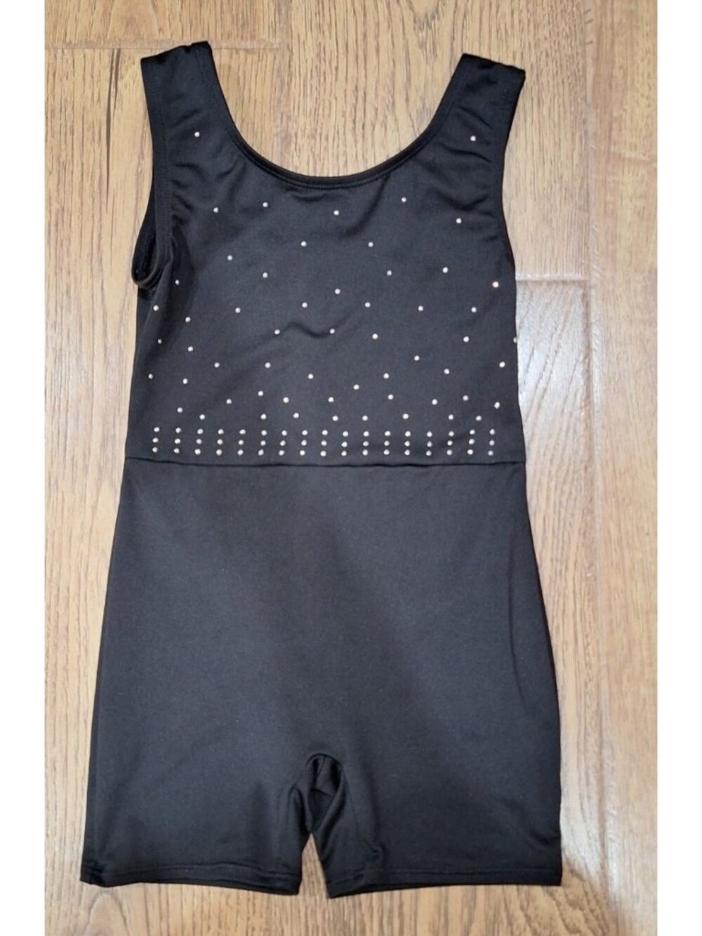 Cat & Jack XS Black Sleeveless Rhinestone Accent Girls Dance Leotard Size 4/5